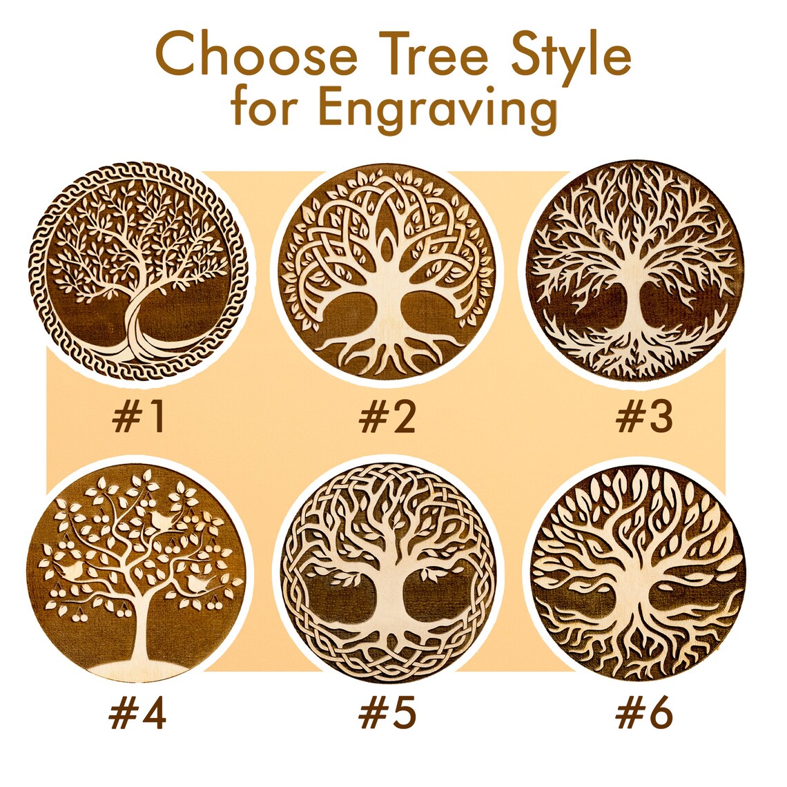 Backgammon Engraved Tree of Life