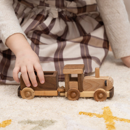 Wooden Tractor Toy, Baby Birthday Gift – handmade wooden toy, photo 1