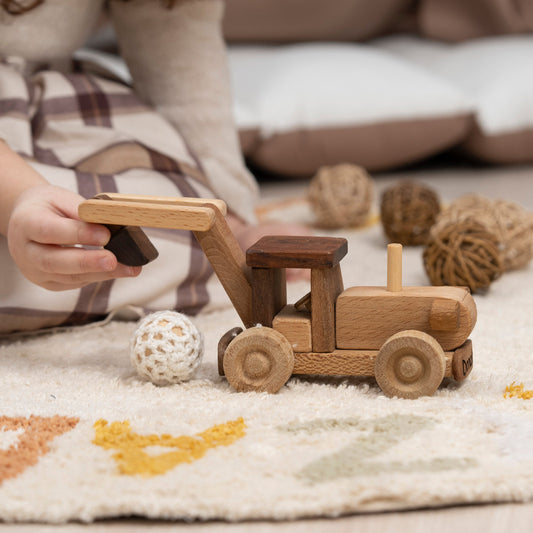 Wooden Tractor Toy with Hinged Back – handmade wooden toy, photo 2