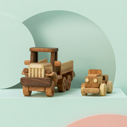 Wooden Tow Truck with Car