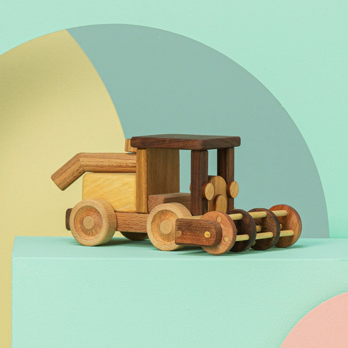 Wooden Toy Combine Harvester, Wooden Toys for Kids, Gift for Toddlers,  Baby's First, Handmade Toys 