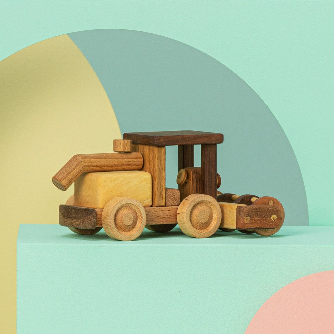 Wooden Toy Combine Harvester