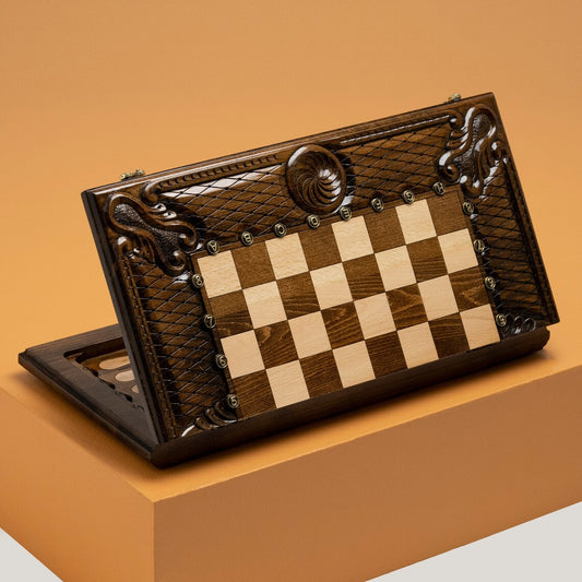Handmade Luxury Chess Backgammon Set