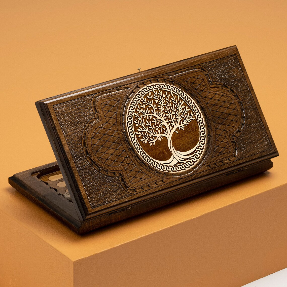 Backgammon Engraved Tree of Life