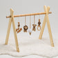 Baby Gym with Crocheted Toys, Wooden Play Gym with 5 Toys, Baby Shower Gift / HANDMADE