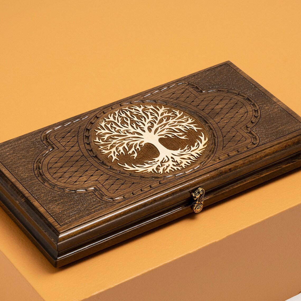 Backgammon Engraved Tree of Life