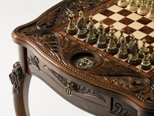 Chess Table Lion / HANDMADE