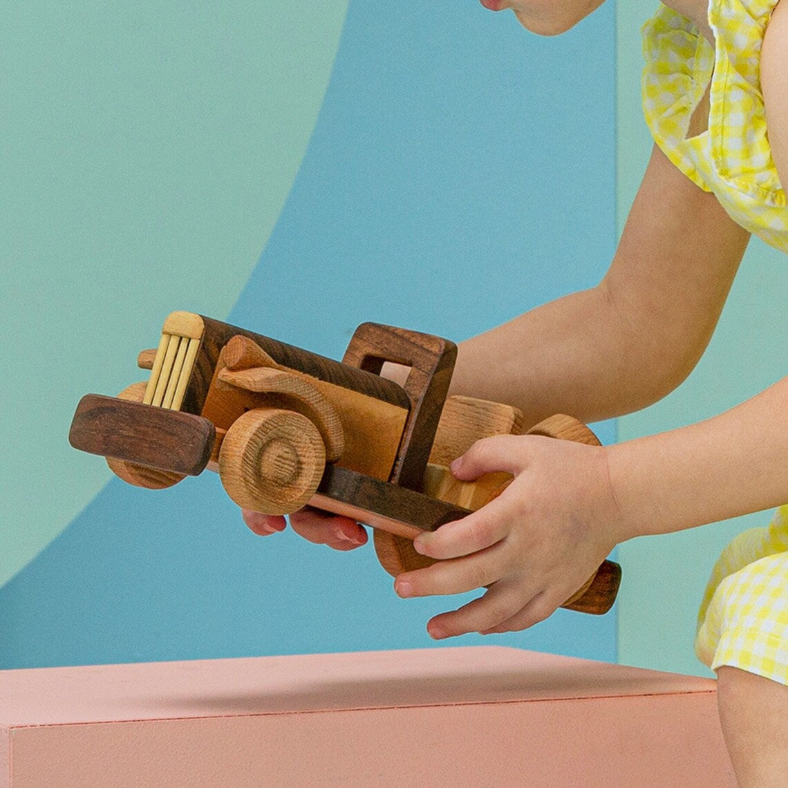 Wooden Toy Retro Car