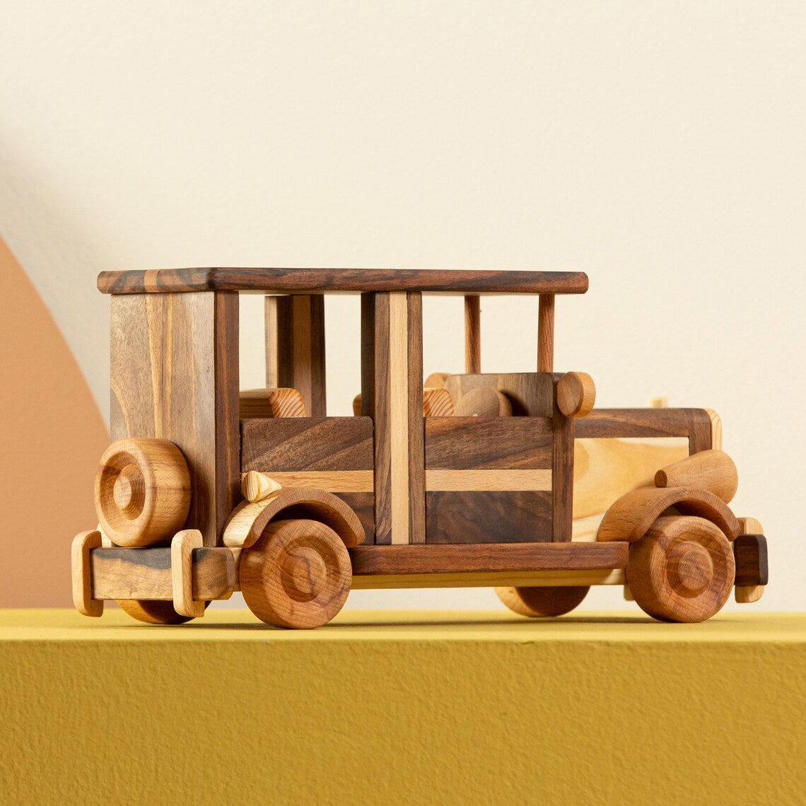 Large Retro Car Wooden Toy, HANDMADE