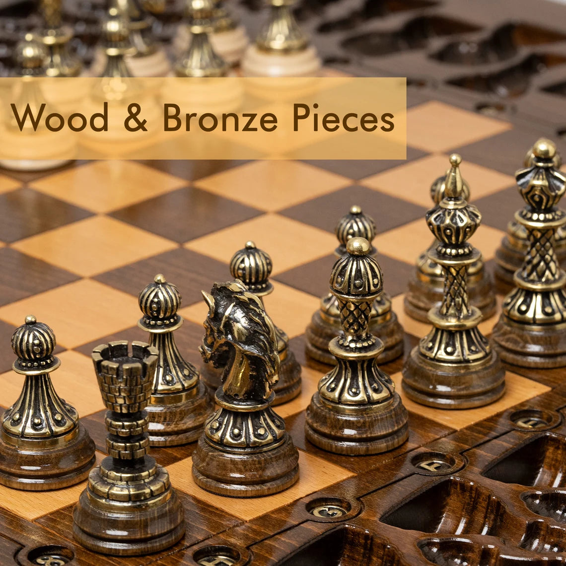 Tree Chess Set Wooden Chess Table Engraved Tree of Life, HANDMADE, PERSONALIZED ...