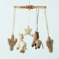 Wooden Baby Mobile, Horse and Cactus Crocheted Toys / PERSONALIZED CROCHET LETTERS