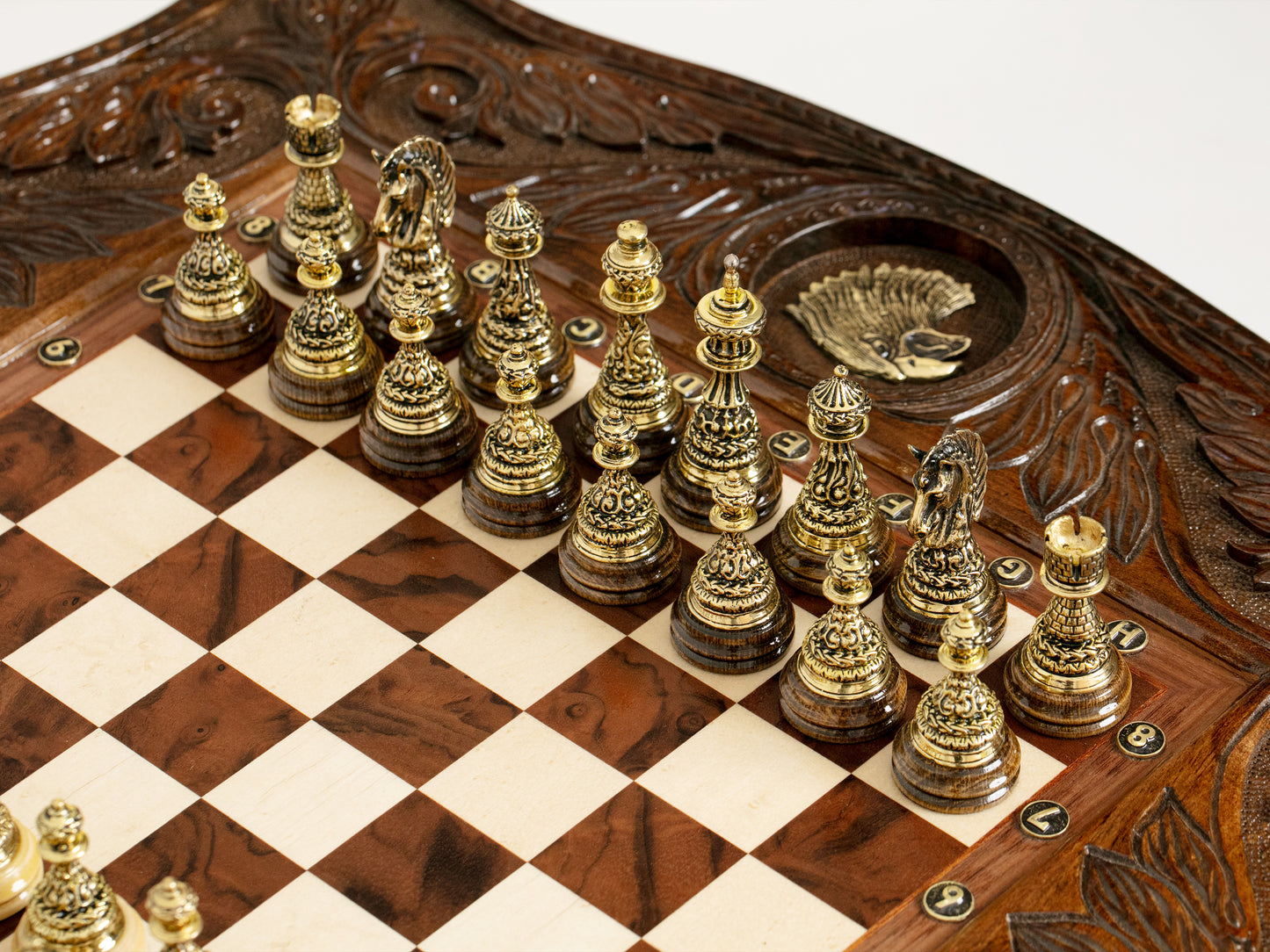 Handmade Chess Table - Eagle