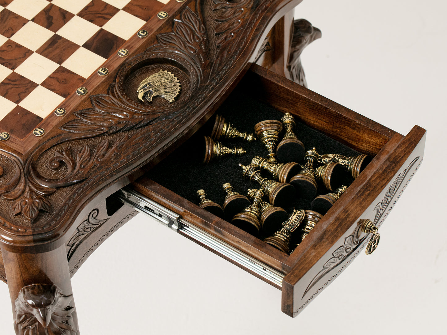 Handmade Chess Table - Eagle