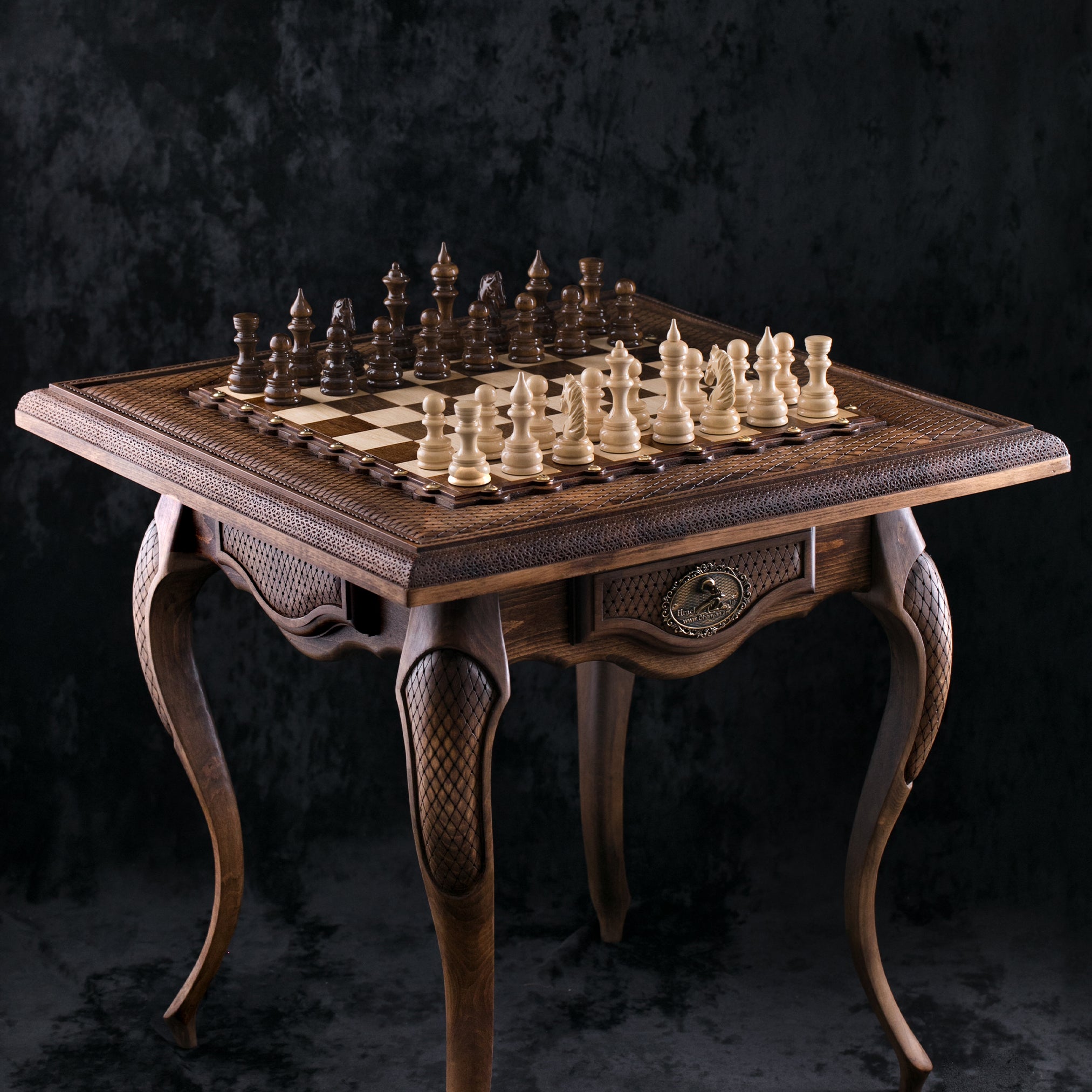 Retro Wooden Table Chess Handmade hot