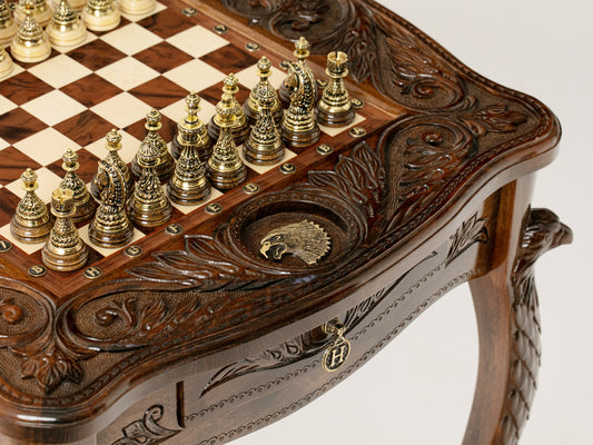 Handmade Chess Table - Eagle