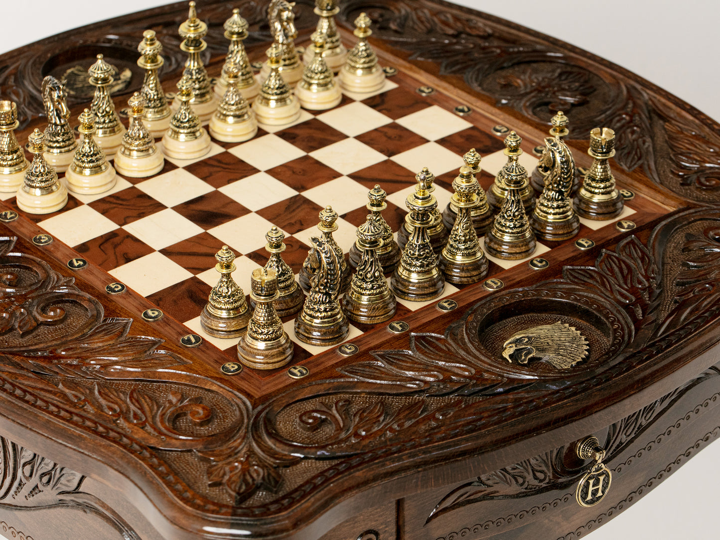 Handmade Chess Table - Eagle