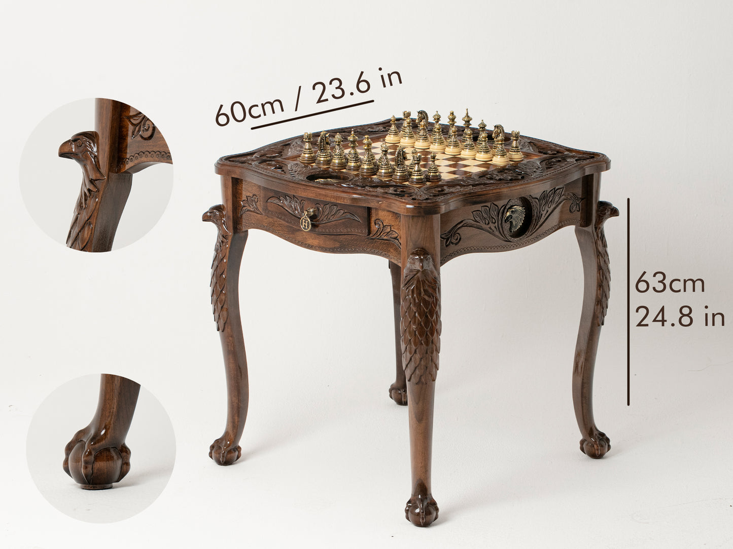 Handmade Chess Table - Eagle