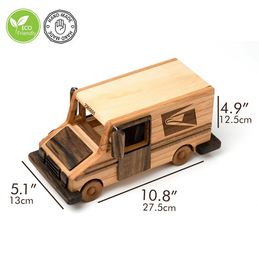 handmade wooden USPS toy