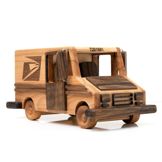 wooden USPS truck toy