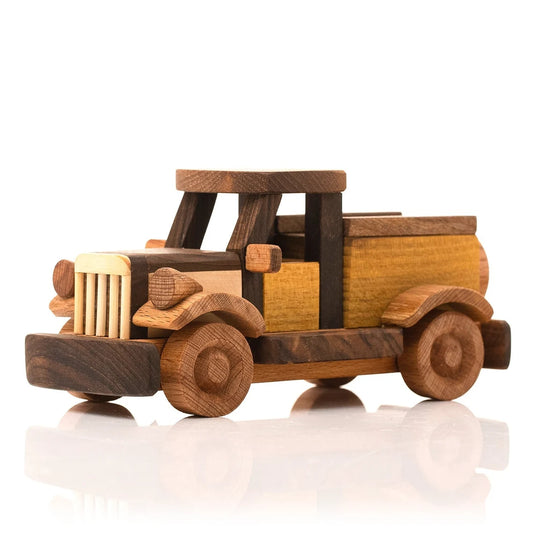 wooden pickup car