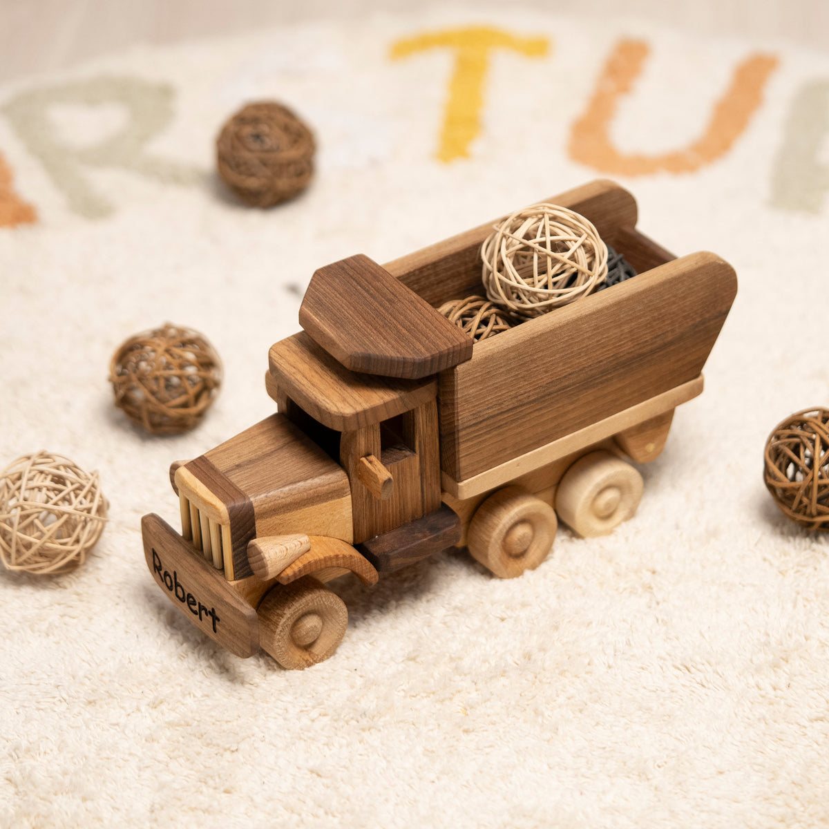 Wooden Dump Truck Toy, Personalized – handmade wooden toy, photo 5