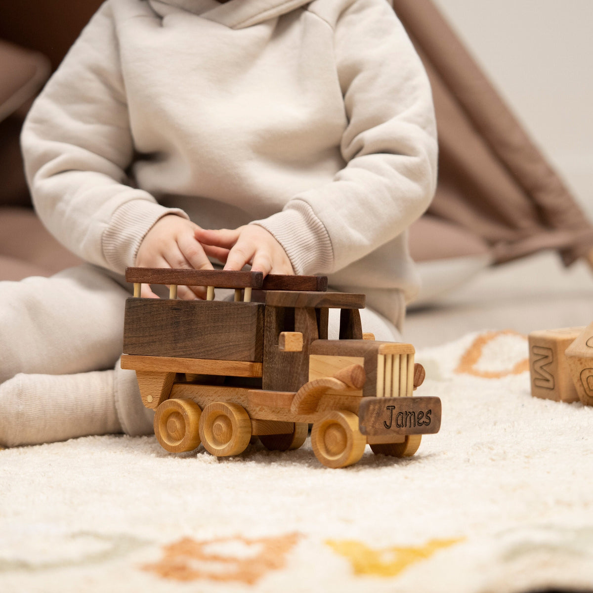 Eco-Friendly Wooden Truck for Toddlers – handmade wooden toy, photo 3