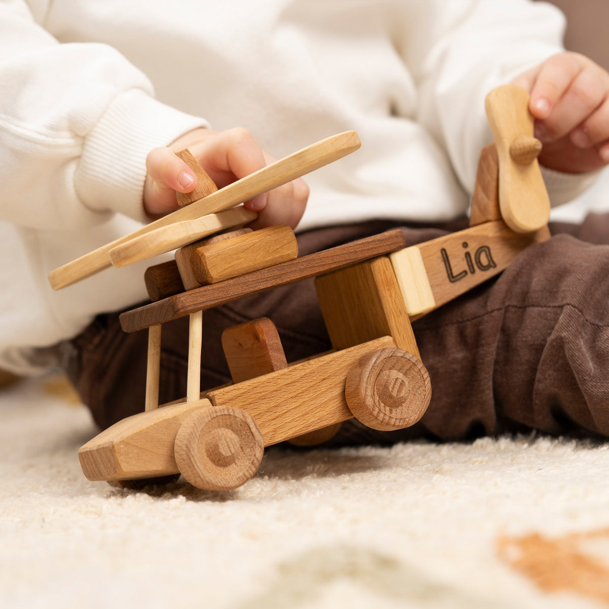 Wooden Helicopter Toy, Personalized – handmade wooden toy, photo 1