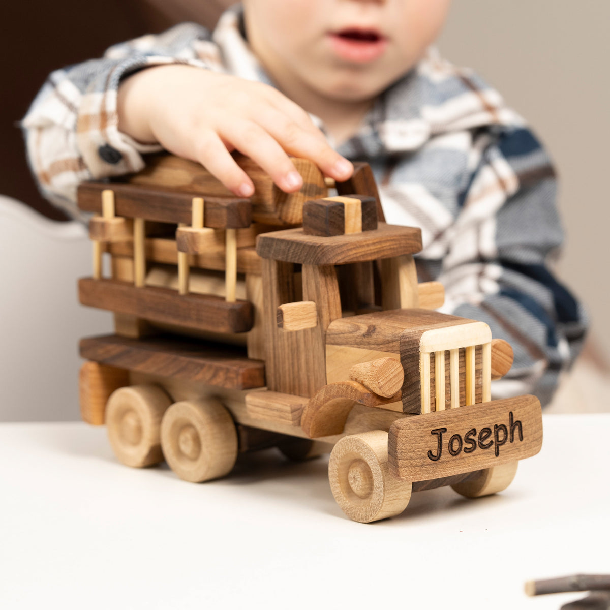 Classic Wooden Fire Engine Toy – handmade wooden toy, photo 1
