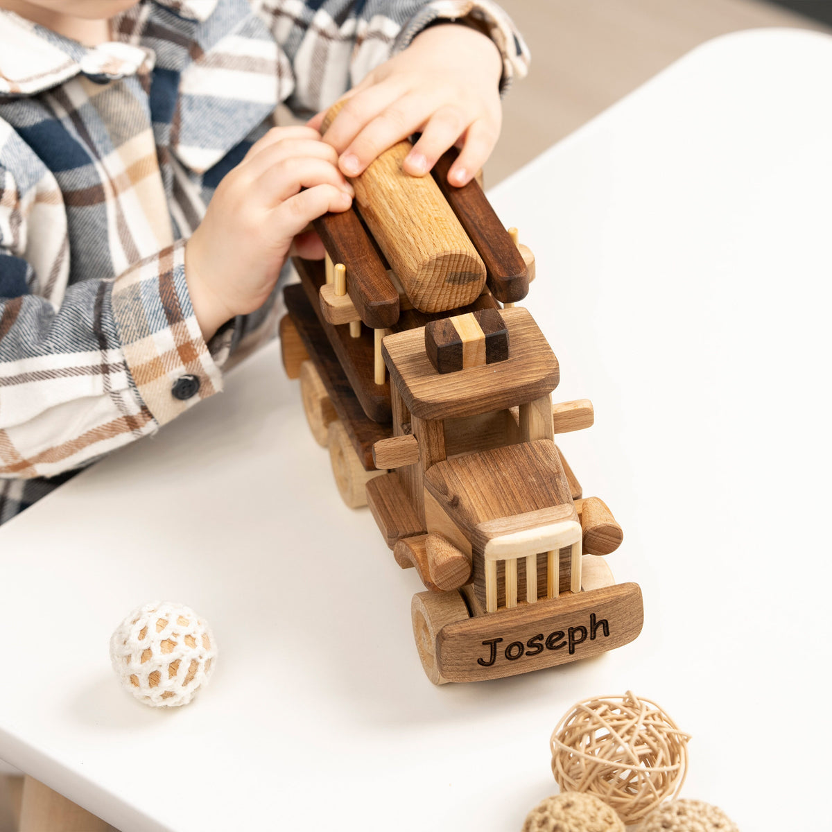 Classic Wooden Fire Engine Toy – handmade wooden toy, photo 8