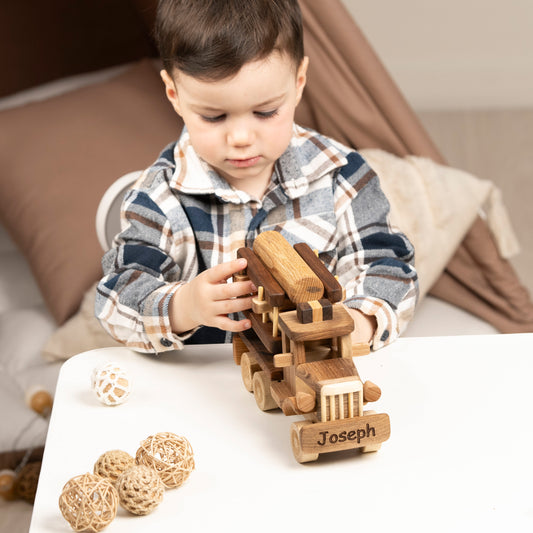 Classic Wooden Fire Engine Toy – handmade wooden toy, photo 2