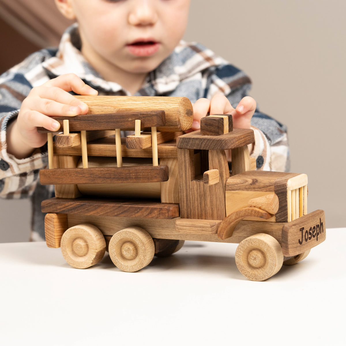 Classic Wooden Fire Engine Toy – handmade wooden toy, photo 3