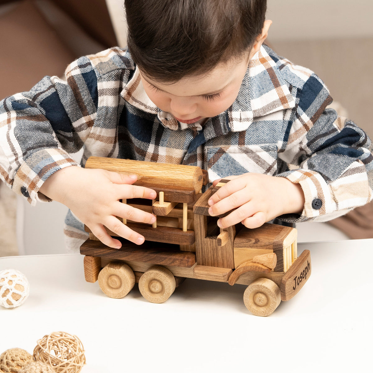 Classic Wooden Fire Engine Toy – handmade wooden toy, photo 14