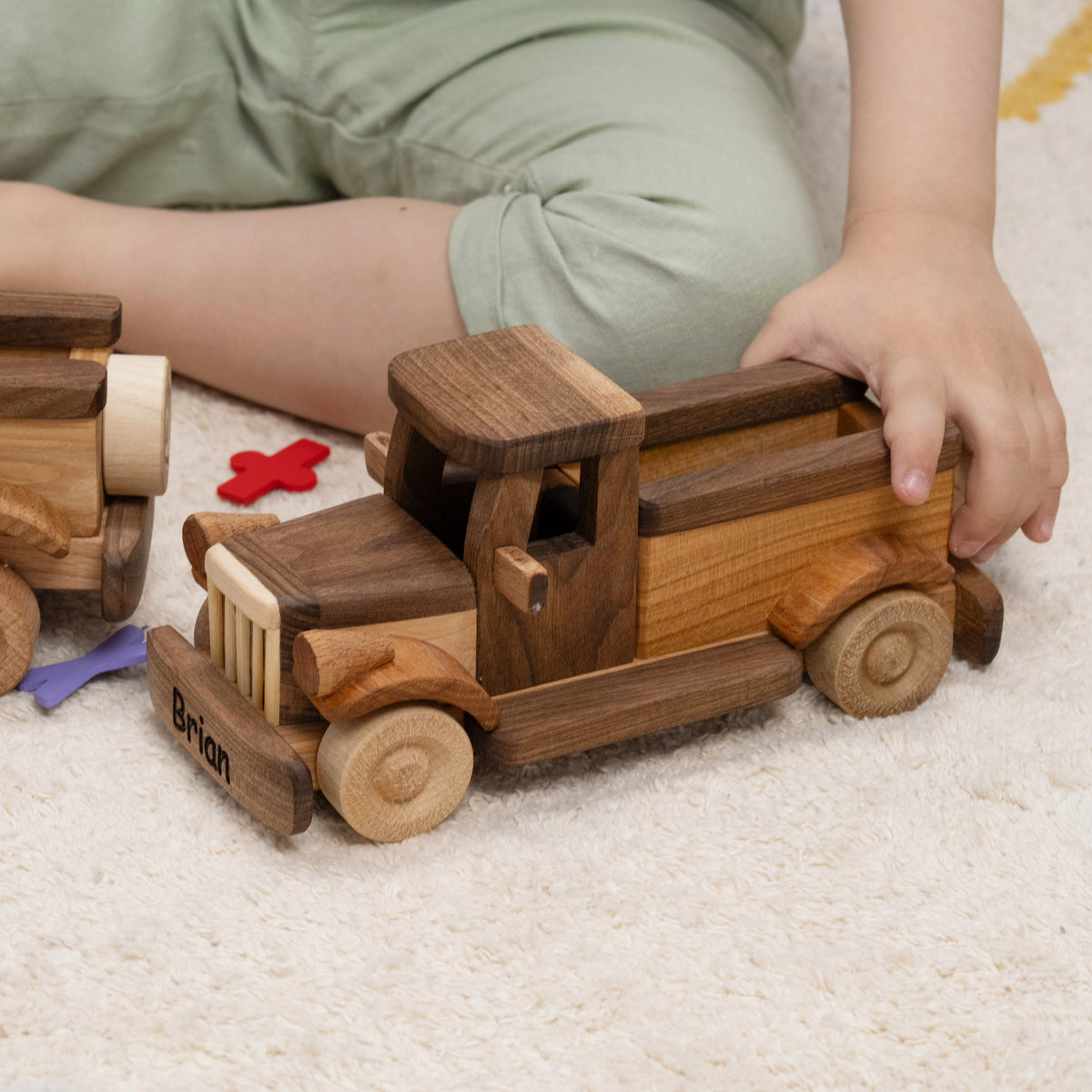 Wooden Pickup Truck Toy with Name Engraving – handmade wooden toy, photo 5