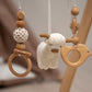 Highland Cow Wooden Baby Gym with Crocheted Toys – handmade wooden baby gym, photo 12