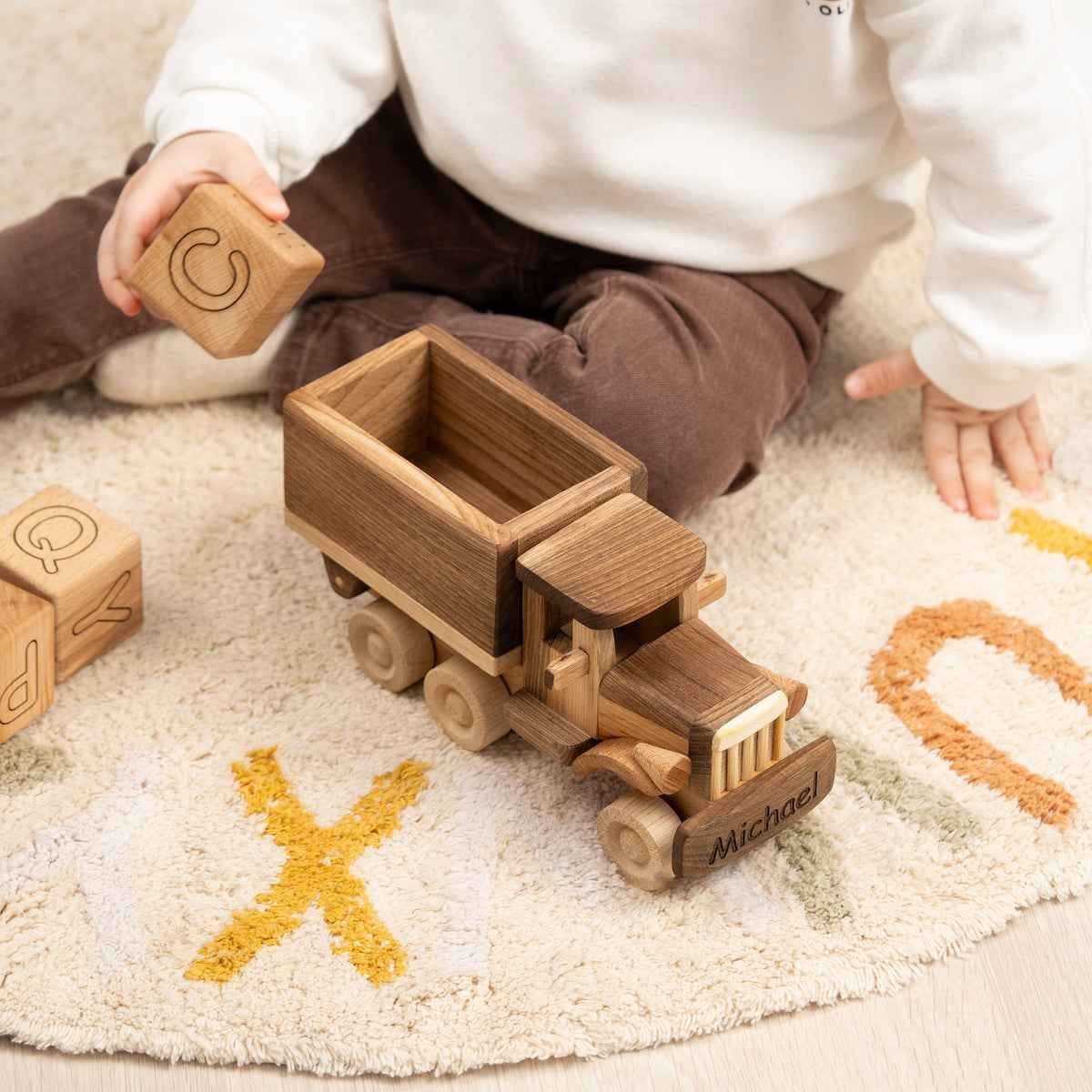 Wooden Toy Truck with Lifting Back – handmade wooden toy, photo 6