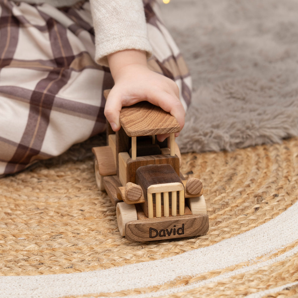 Wooden Retro Car Toy with Name Engraving – handmade wooden toy, photo 4