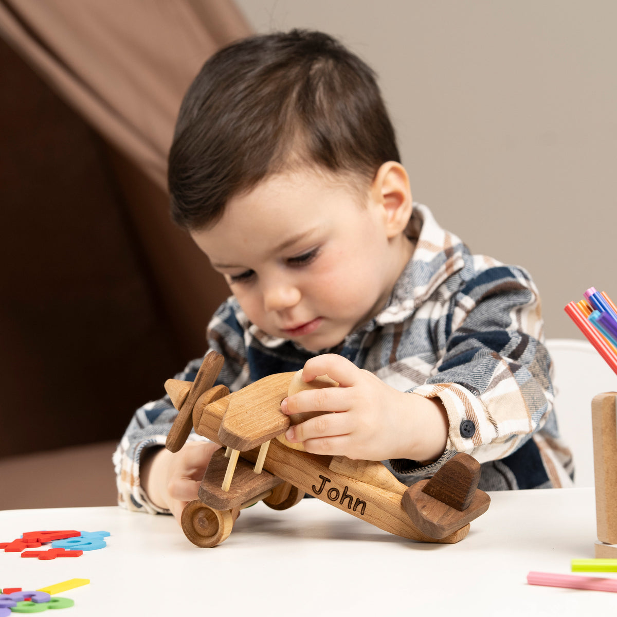 Vintage Style Wooden Airplane Toy – handmade wooden toy, photo 3