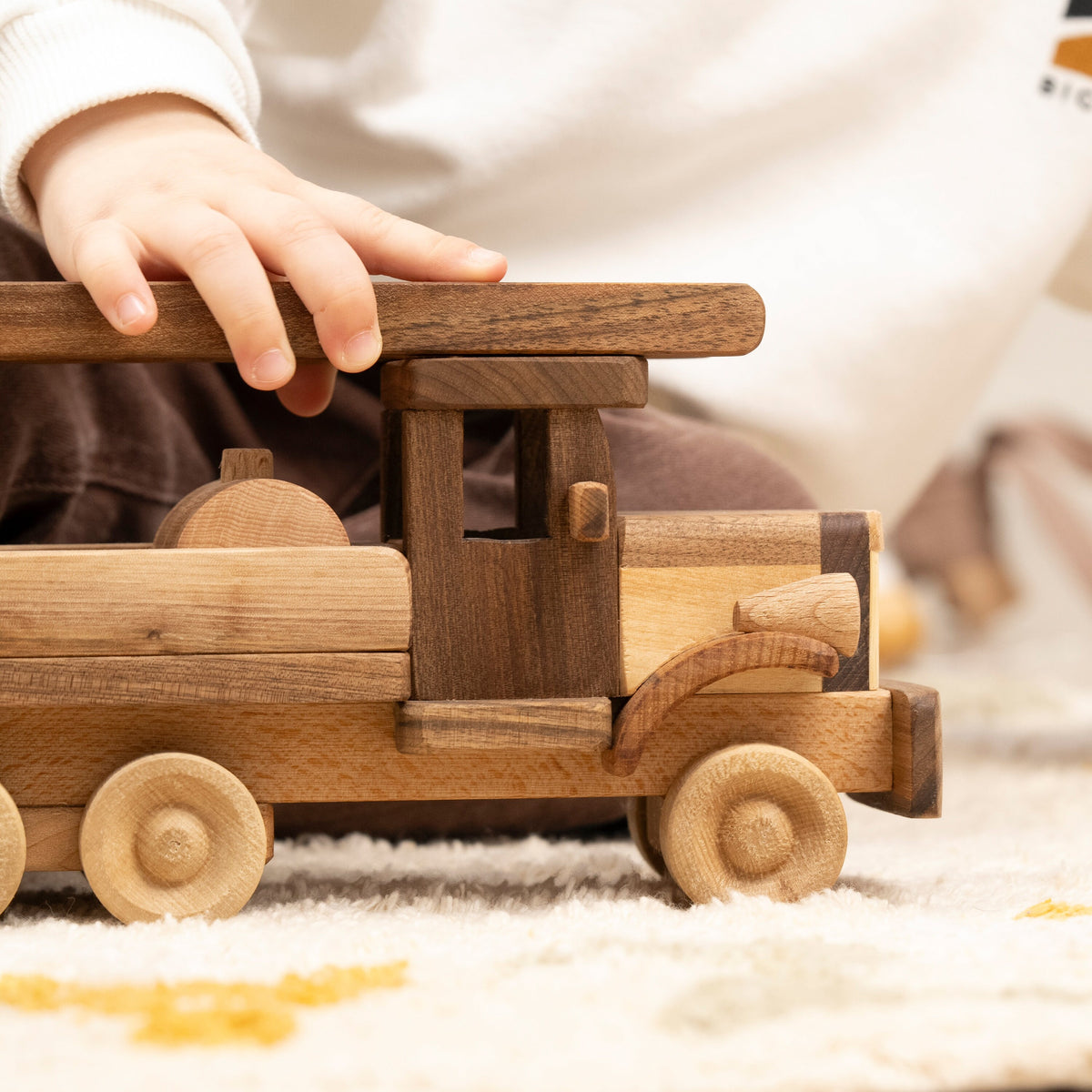 Wooden Fire Truck Toy with Name Engraving – handmade wooden toy, photo 7