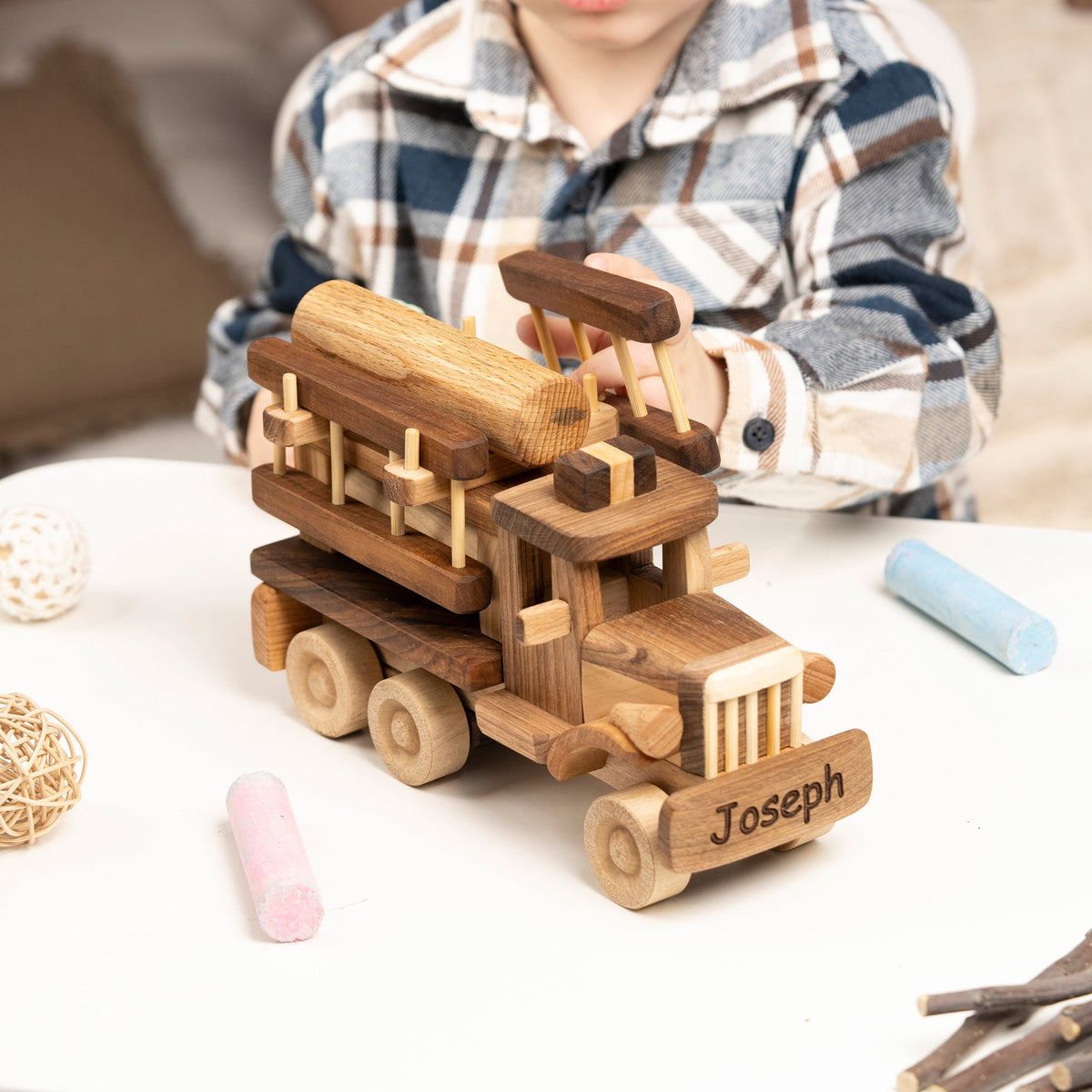 Classic Wooden Fire Engine Toy – handmade wooden toy, photo 7