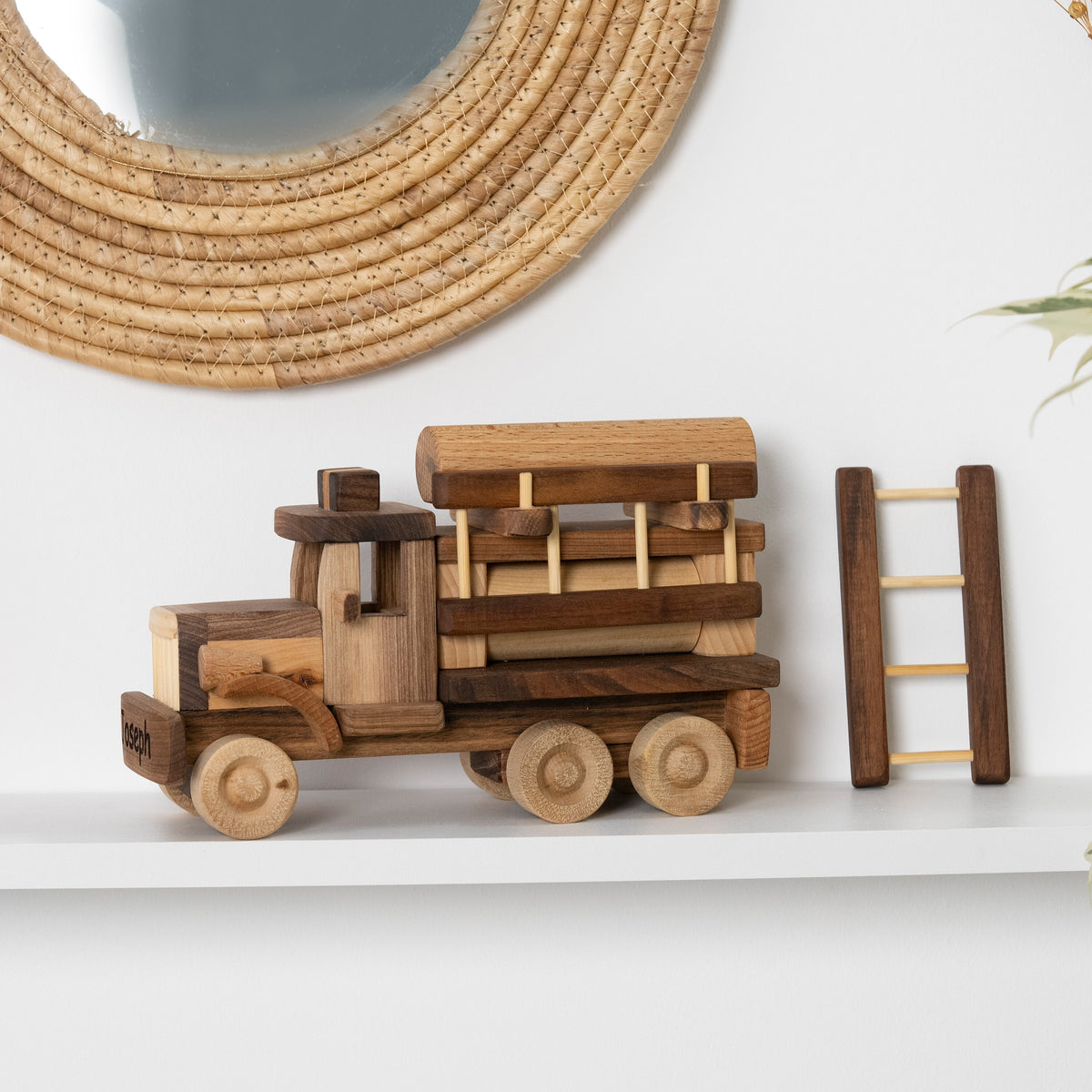 Classic Wooden Fire Engine Toy – handmade wooden toy, photo 12