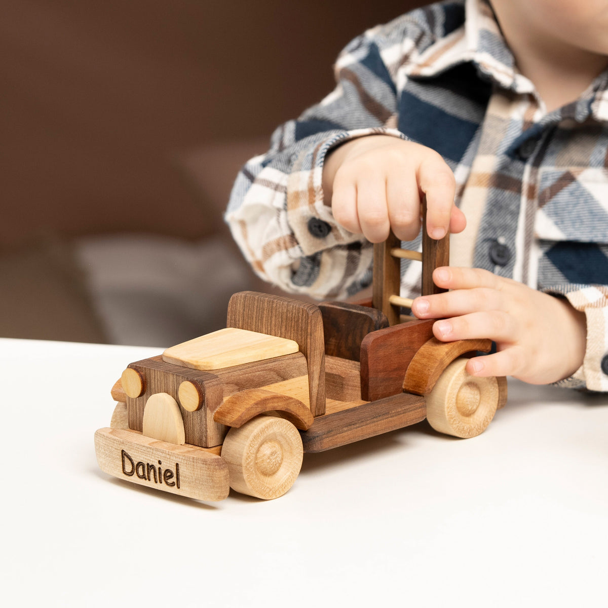Vintage 1920s Wooden Fire Engine with Ladder – handmade wooden toy, photo 7