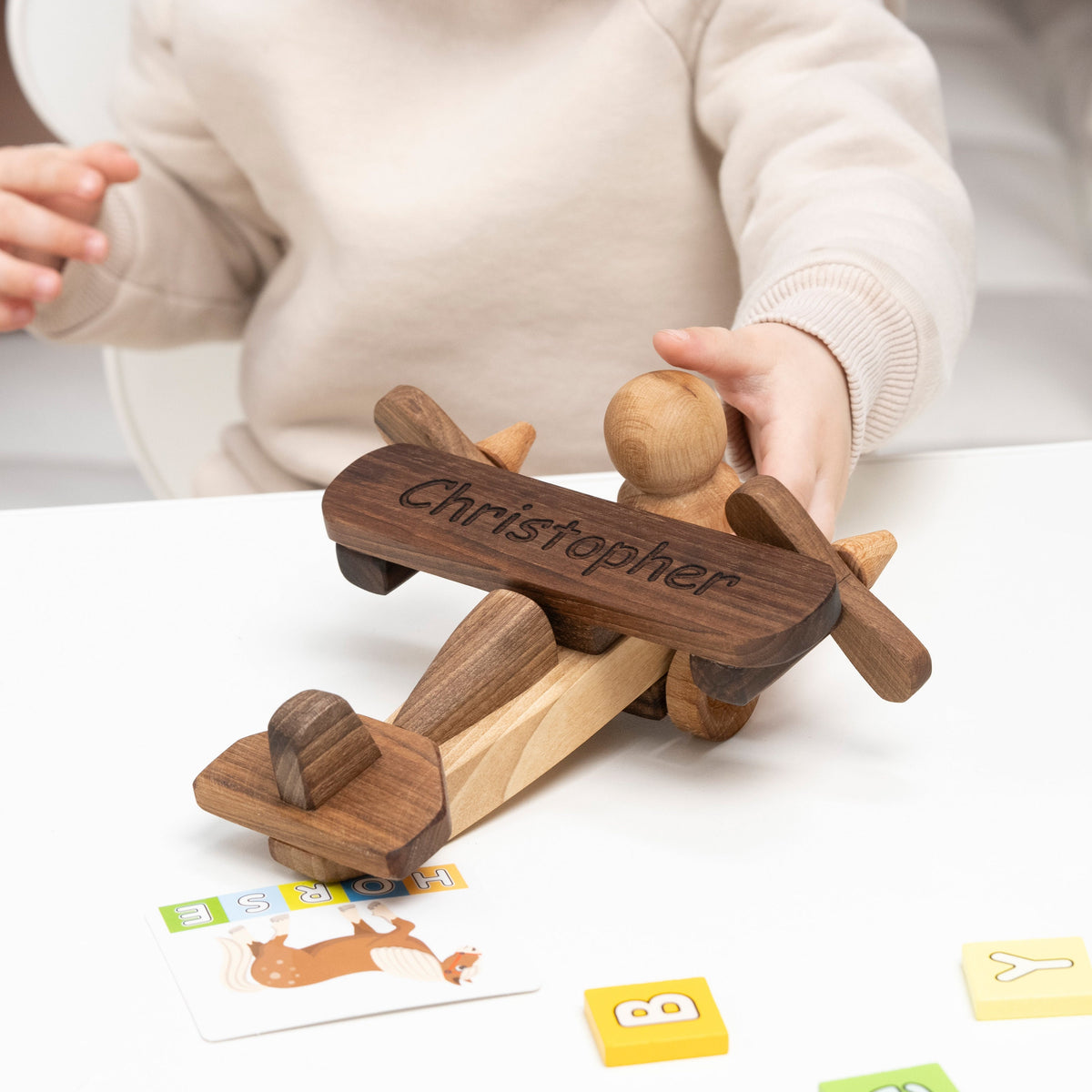 Personalized Wooden Airplane Toy with Name – handmade wooden toy, photo 8