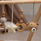 Lion & Bear Wooden Baby Gym with Crocheted Toys – handmade wooden toy, photo 2