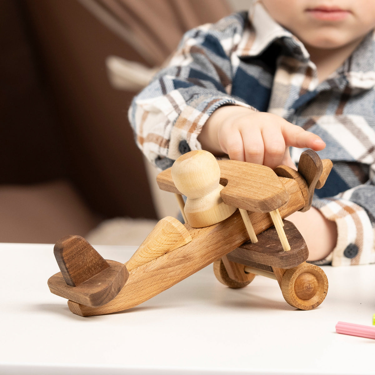 Vintage Style Wooden Airplane Toy – handmade wooden toy, photo 2