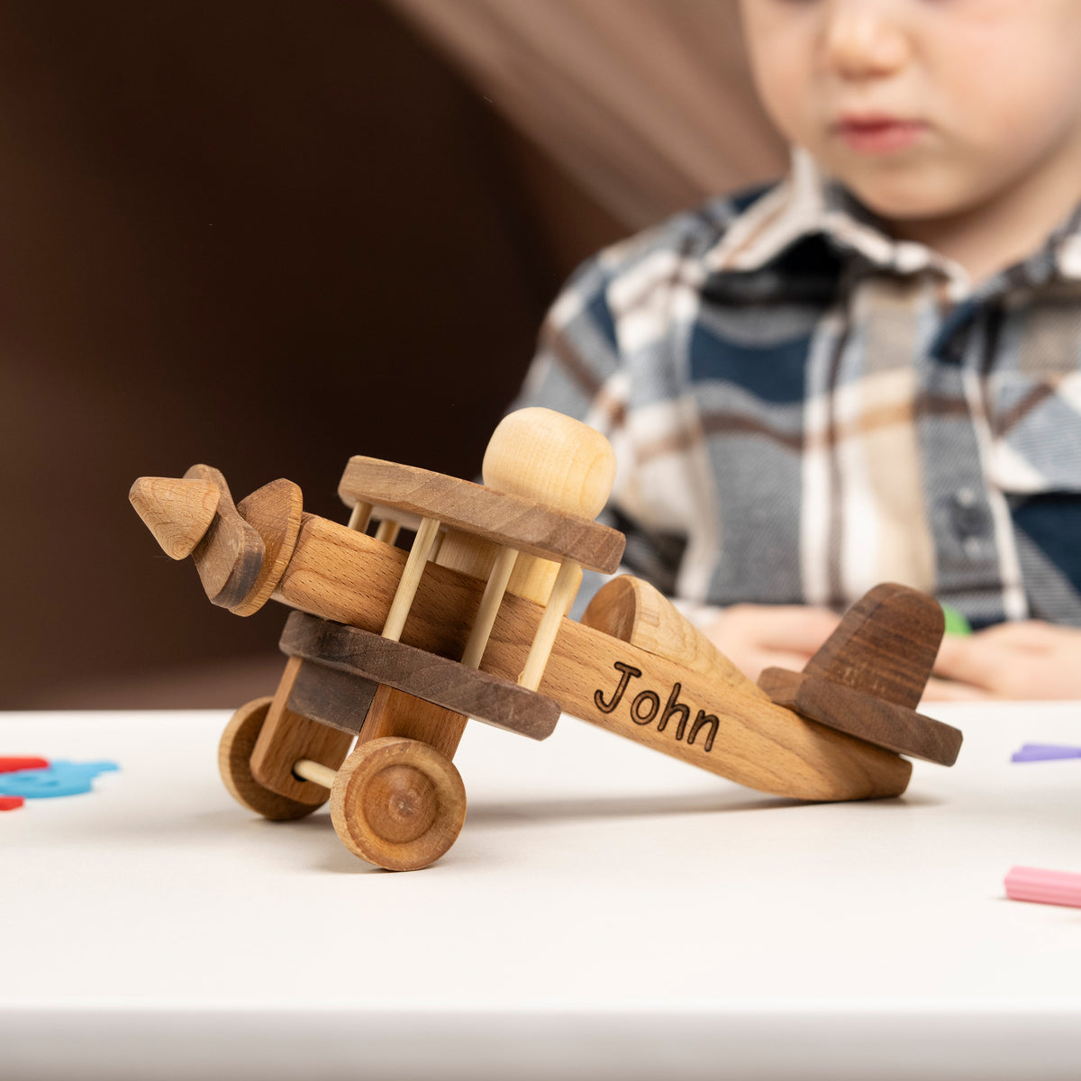Vintage Style Wooden Airplane Toy – handmade wooden toy, photo 1