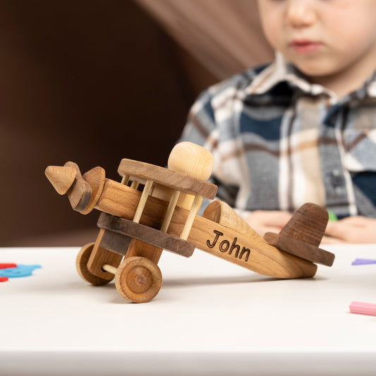 Vintage Style Wooden Airplane Toy – handmade wooden toy, photo 1