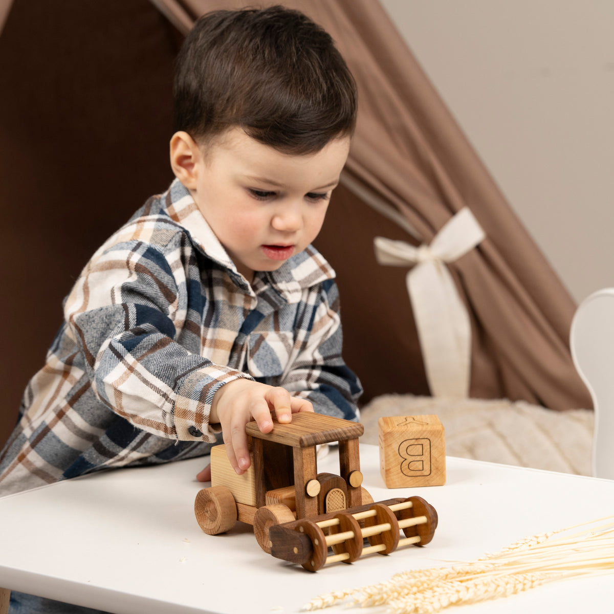Wooden Combine Harvester Toy – handmade wooden toy, photo 12