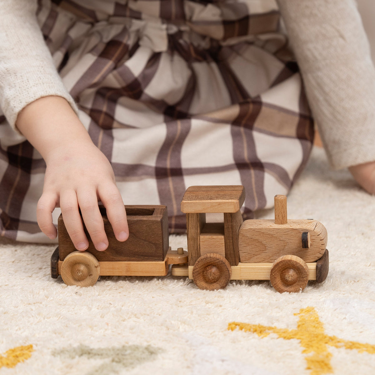 Wooden Tractor Toy, Baby Birthday Gift – handmade wooden toy, photo 1