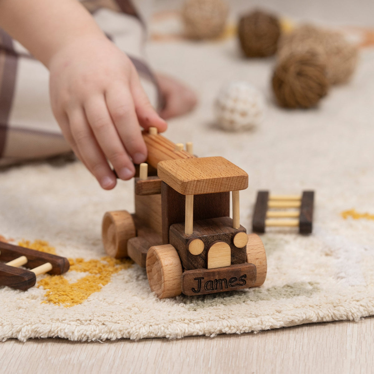 Mini Wooden Fire Truck Toy – handmade wooden toy, photo 7