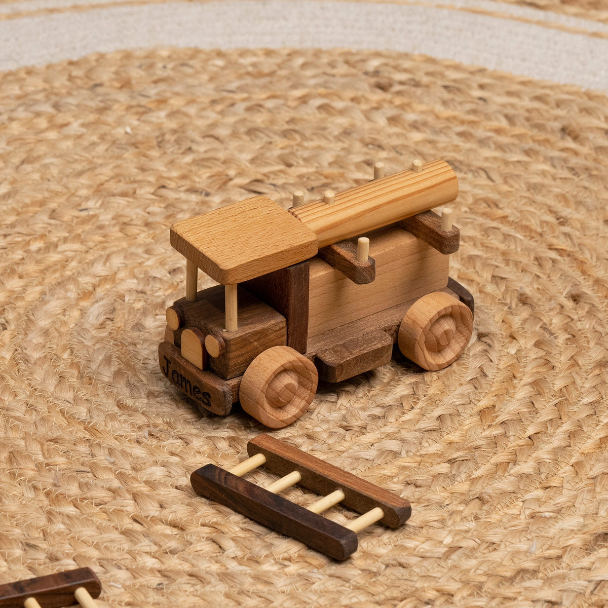 Mini Wooden Fire Truck Toy – handmade wooden toy, photo 3